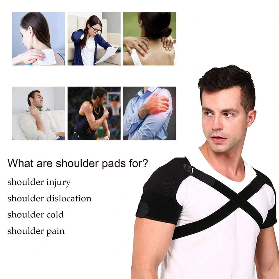 NNEOBA Double Shoulder Brace Wrap – Neoprene Compression Sleeve-1