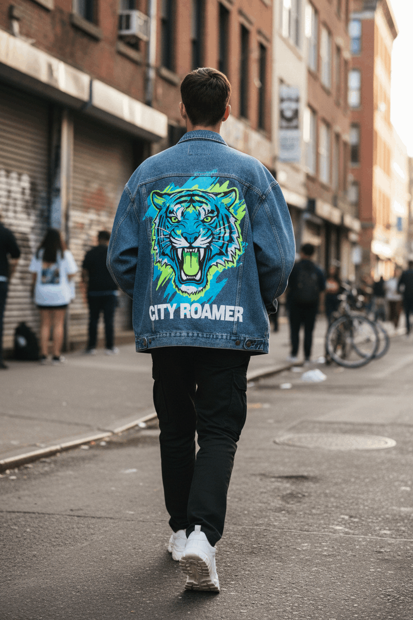 Blue Denim Jacket Back View